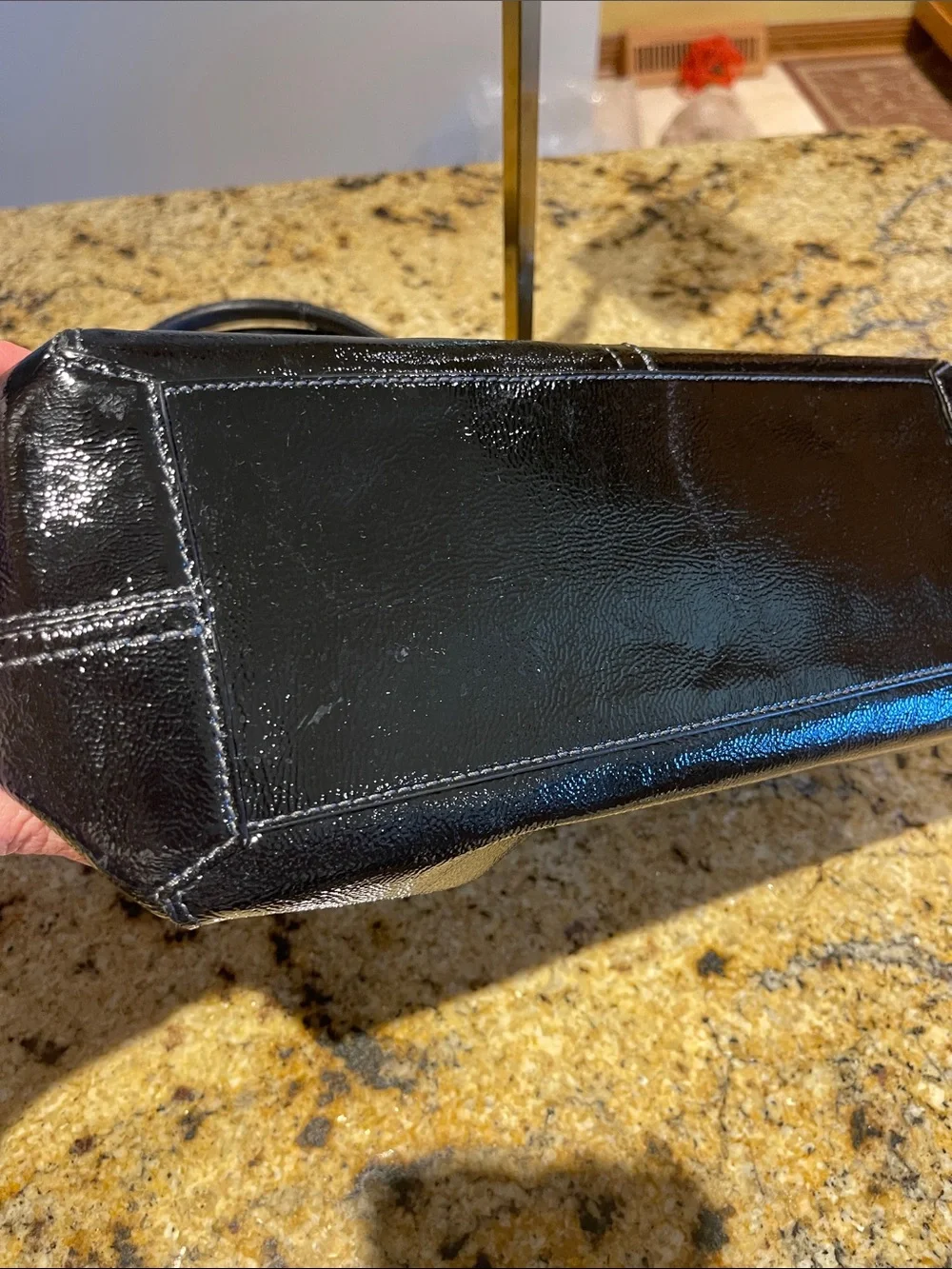 Coach Black Patent Leather Tote Bag-Bleeker 12362